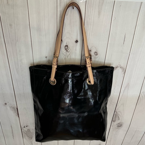 Michael Kors Handbags - Michael Kors‎ Black Patent Leather Tote Bag